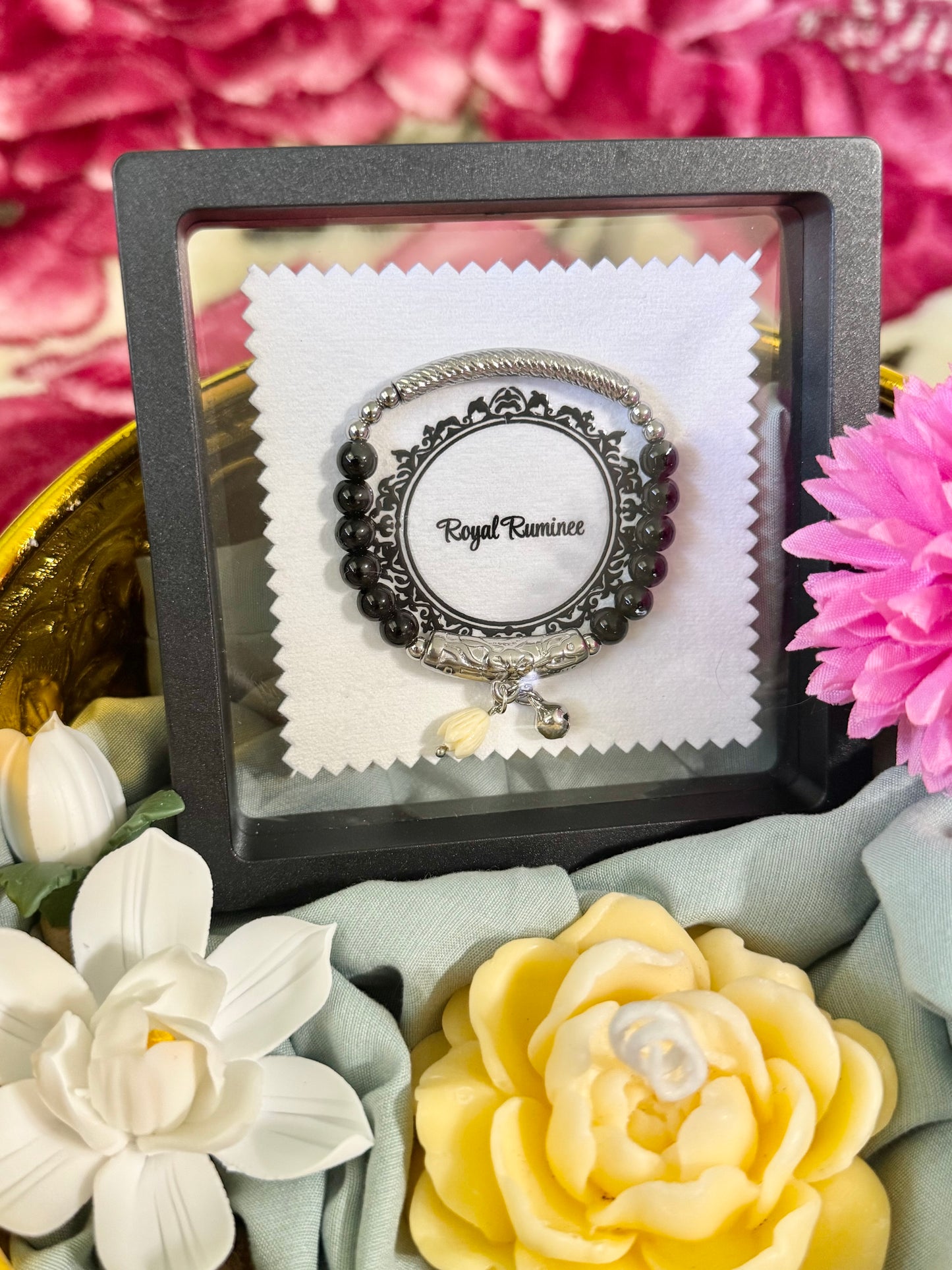 Black Bead Bangle