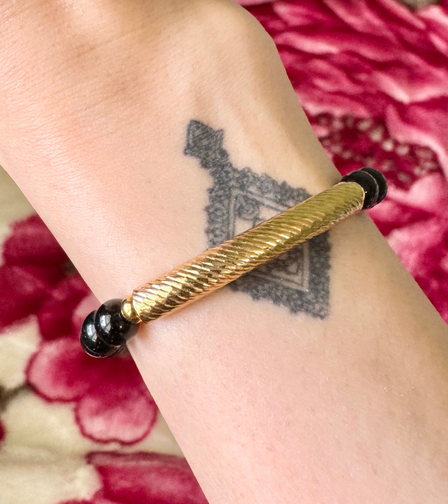 Black Bead Bangle
