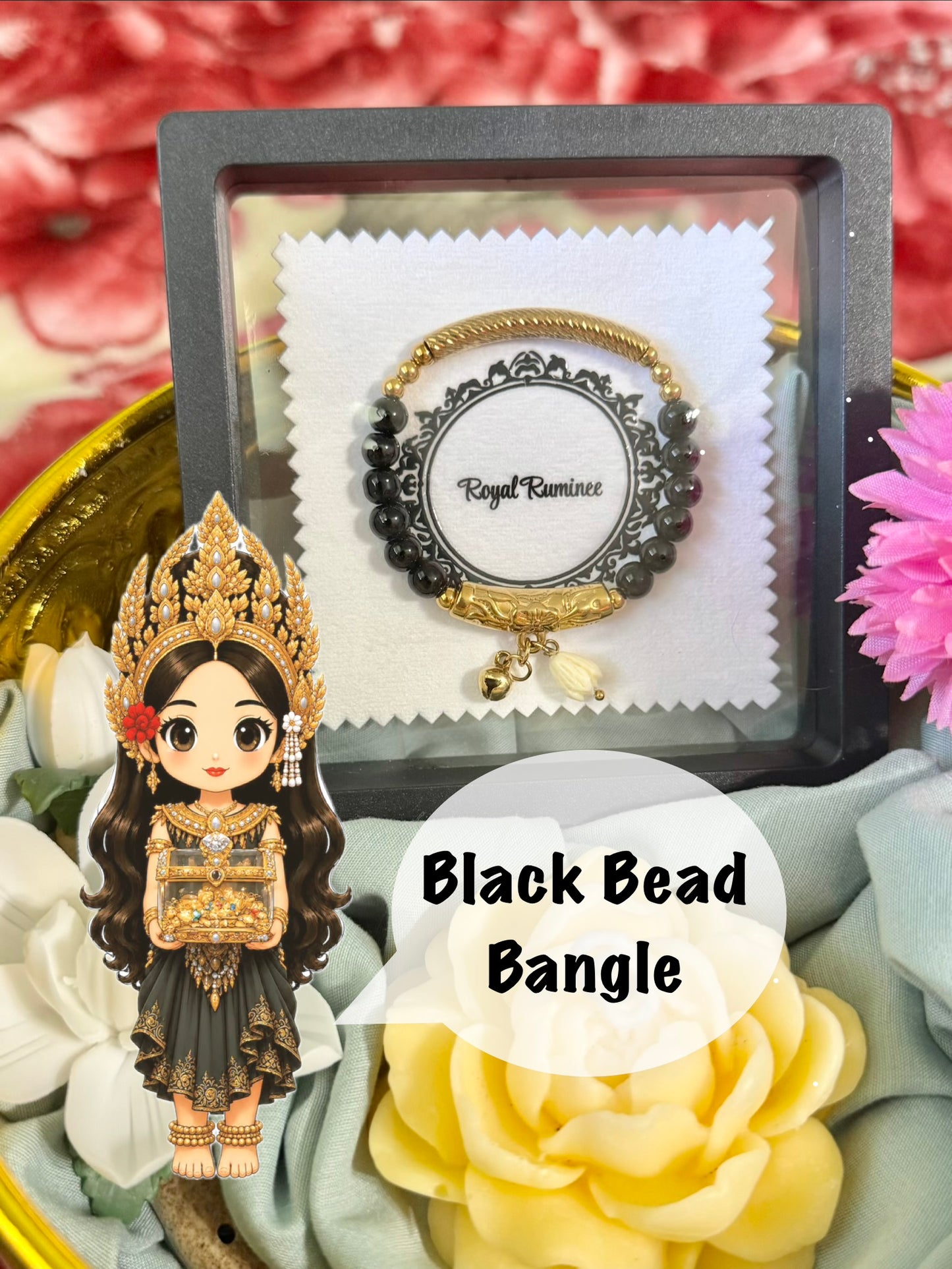 Black Bead Bangle