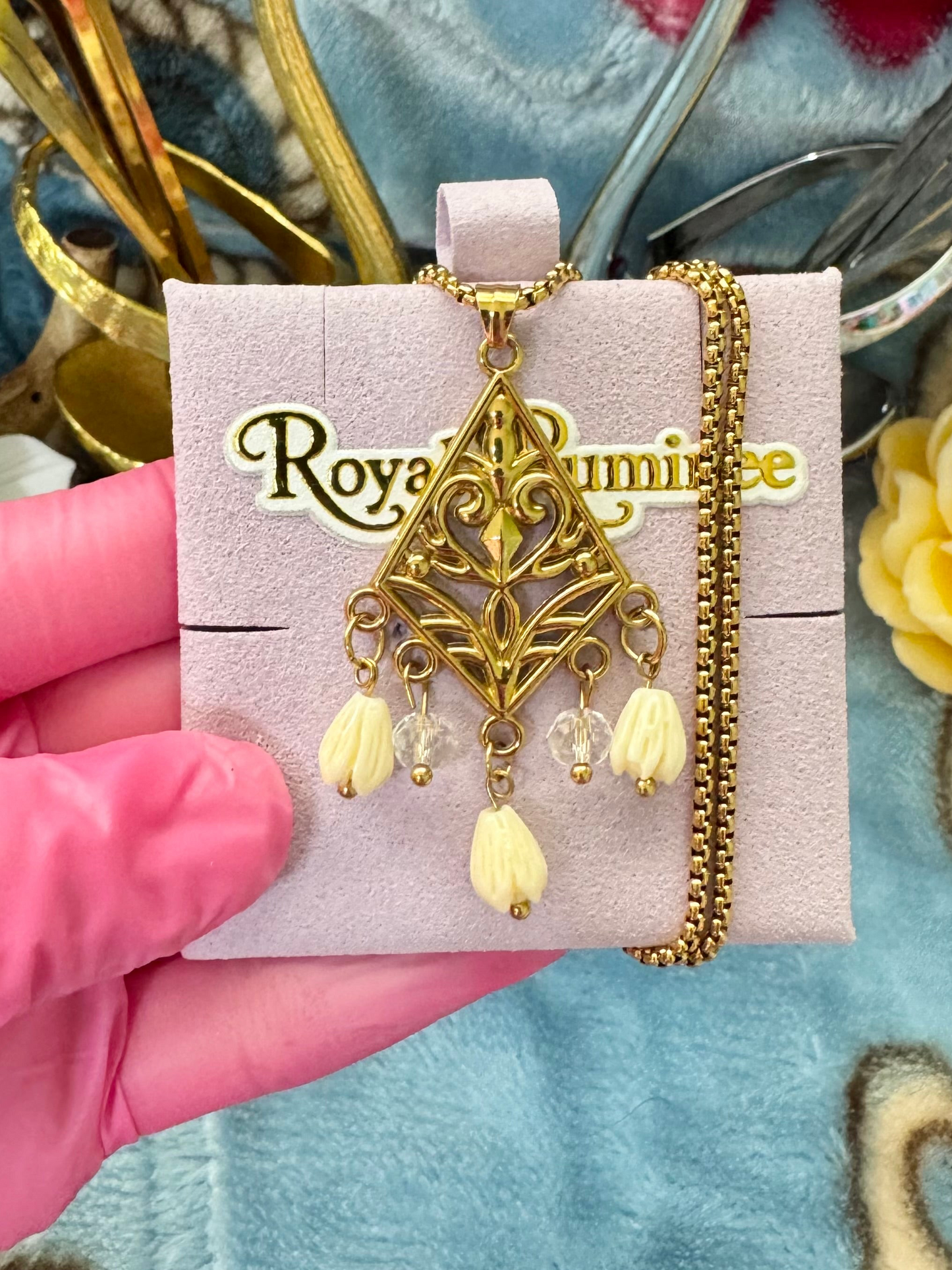 Diamond Crystal Jasmine Necklace