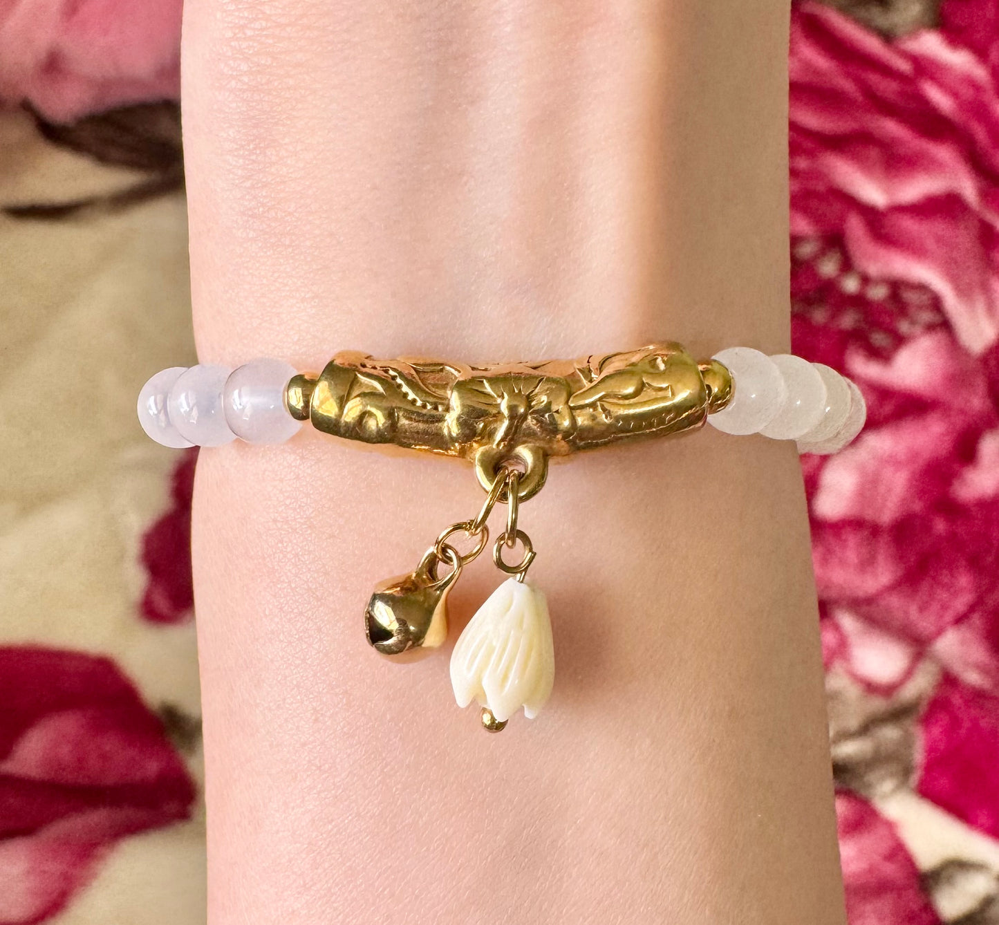 White Bead Bangle