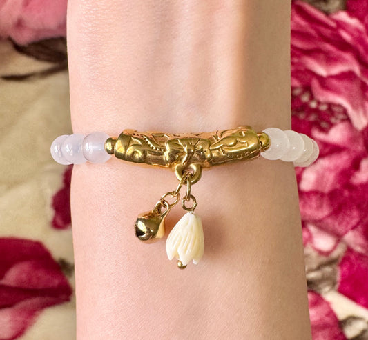 White Bead Bangle