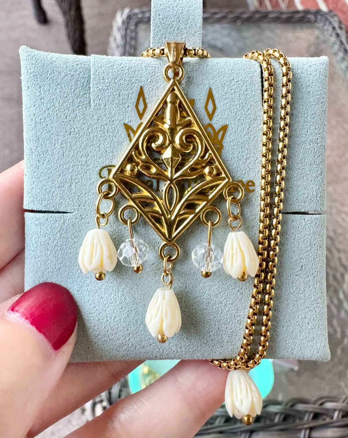 Diamond Crystal Jasmine Necklace