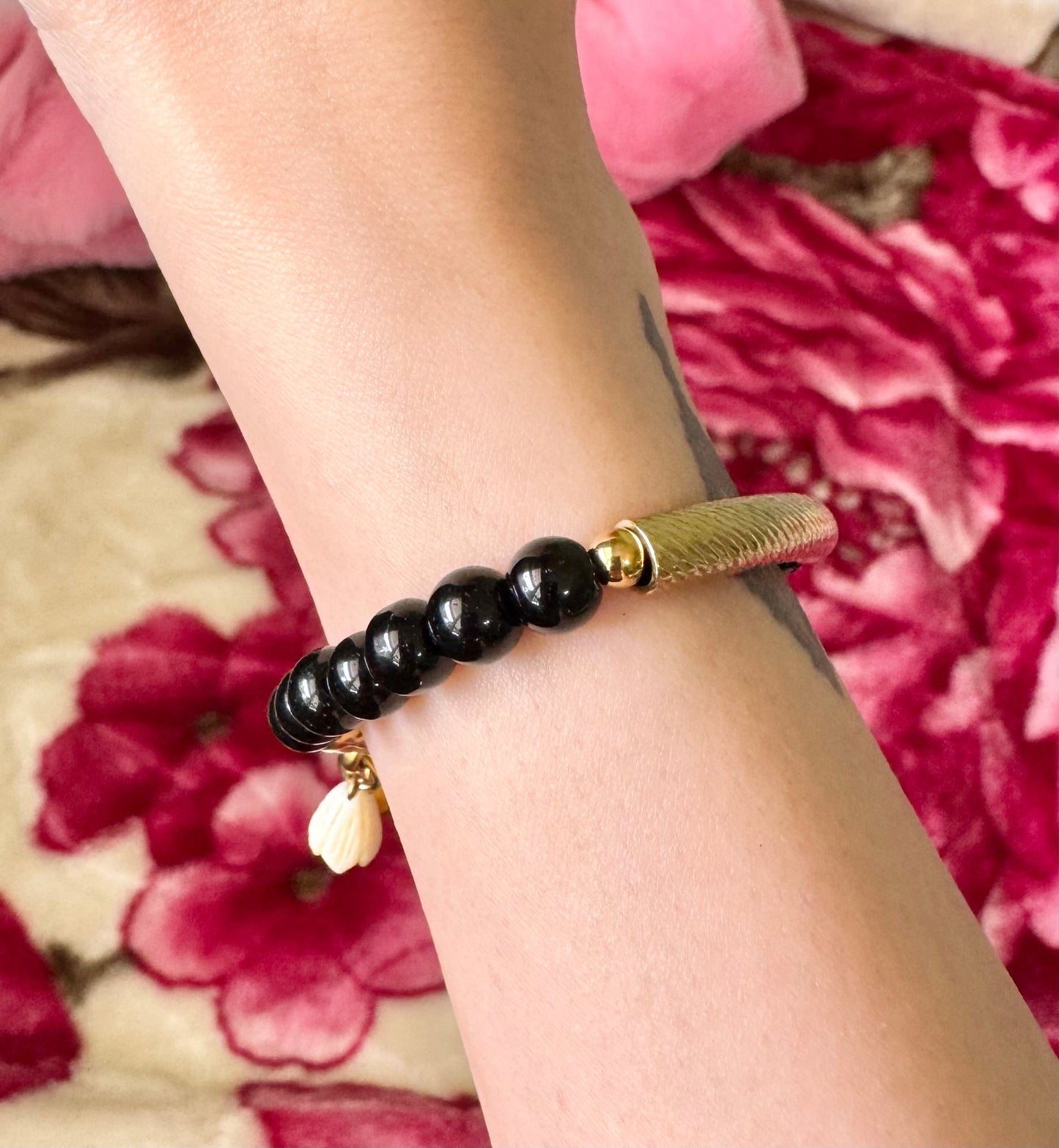 Black Bead Bangle
