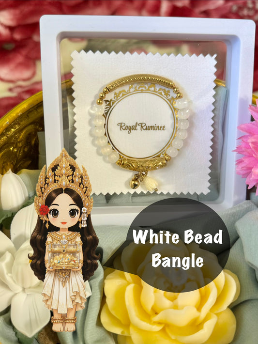 White Bead Bangle