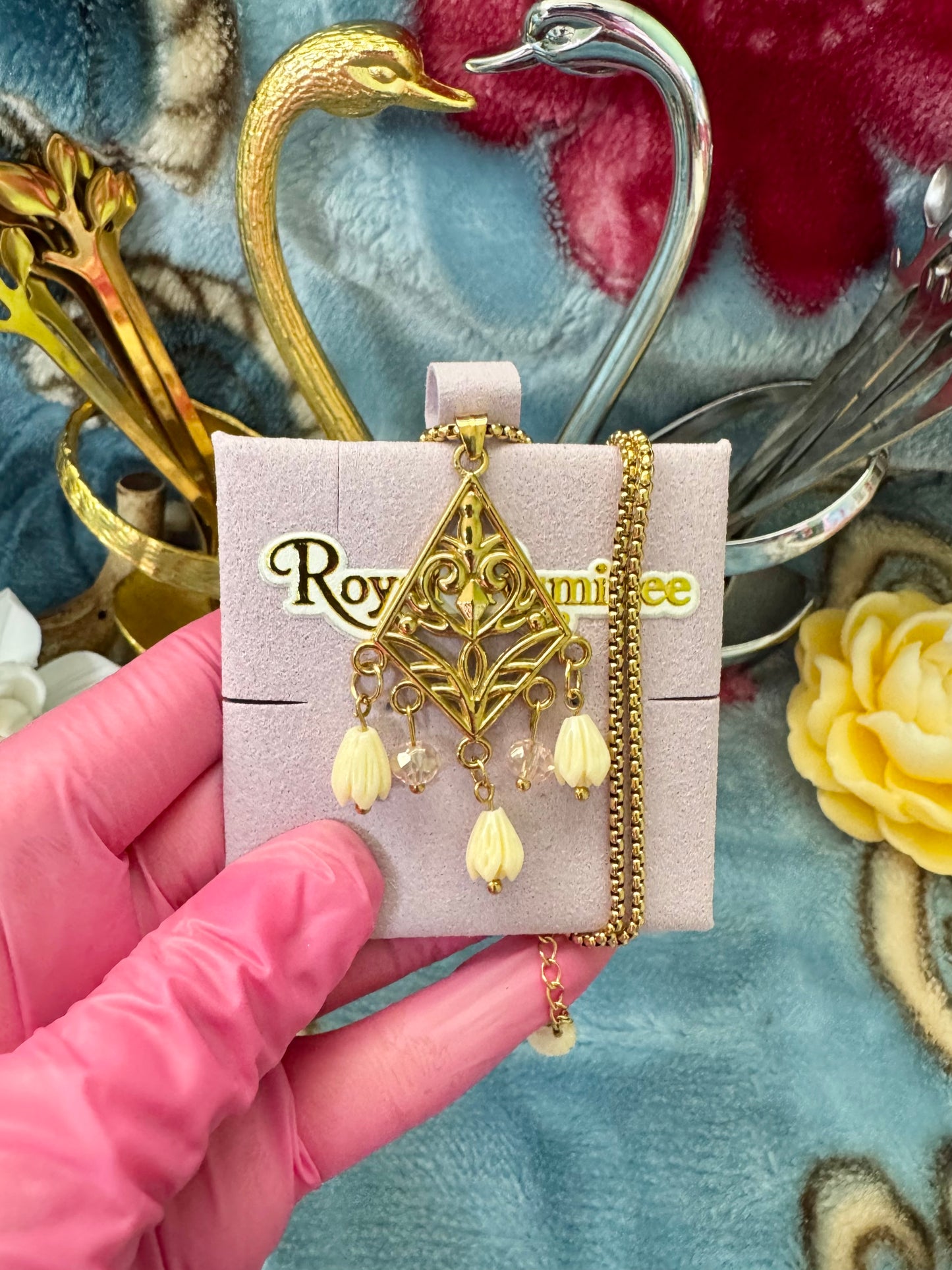 Diamond Crystal Jasmine Necklace